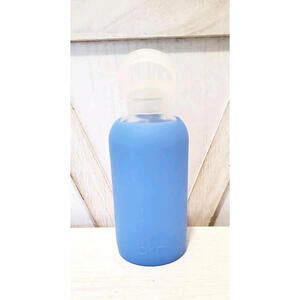 BKR Glass Water Bottle Smooth with Silicone Sleeve Little 500ml  Romeo Blue